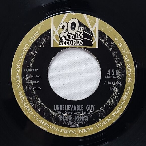 Diane Renay ~ 45 Vinyl Record ~ Navy Blue / Unbelievable Guy G+ Soul - Picture 2 of 2